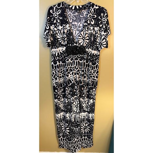 New Direction Black & White Sleeveless Maxi Dress Size‎ 12 - Picture 1 of 10